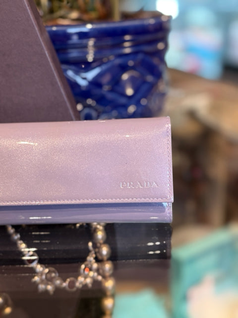 Prada Vintage Lilac Patent Leather Key Holder Case