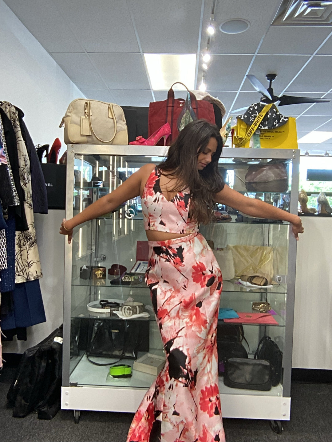 Long Floral 2 Piece Floral Set Sz XS/S
