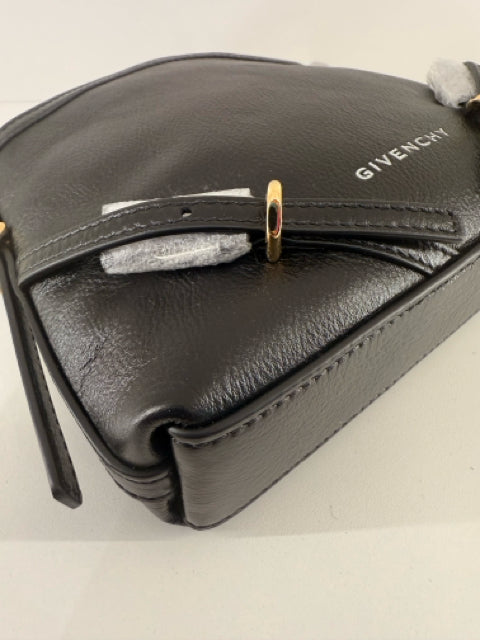 NWT Givenchy Small Black Calfskin Nano Voyou w/ Crossbody Strap Designer Bag.