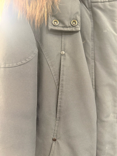 MOOSE KNUCKLES Black Winter Coat w/ Fur Collar