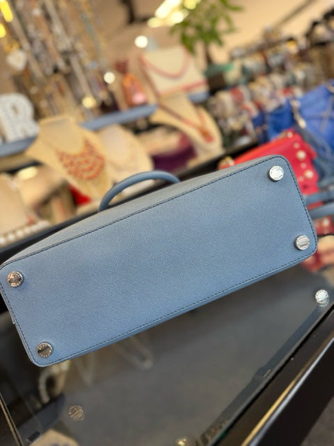 Michael Kors Leather Slate Blue Satchel