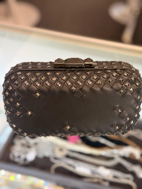 BCBG  Max Azria W/BAG  hard case w/  silver studs Purse Bag