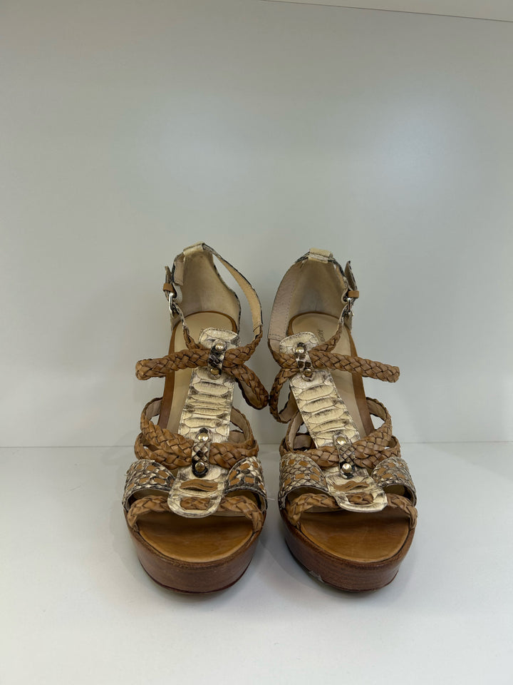 Alexanadre Birman Snake Skin Strappy Sandals Sz 10