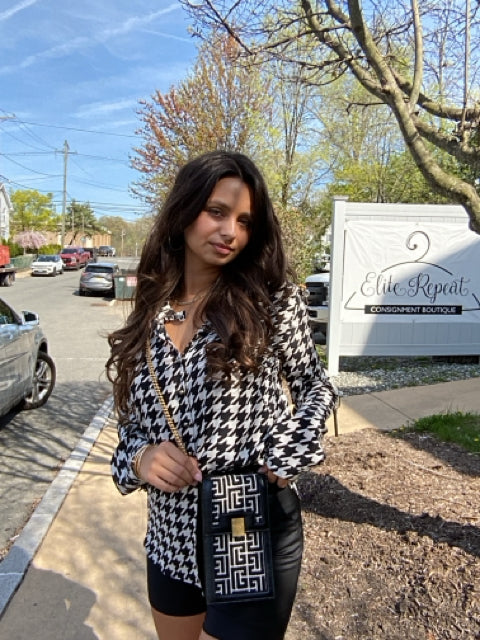 Salvatore Ferragamo Black/White Blouses Shirts Button Up