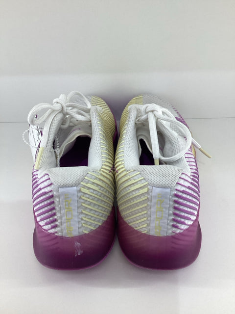 Pre Owned Nike Vapor Sneakers Size 8.5 in a white, purple, and yellow colorway.