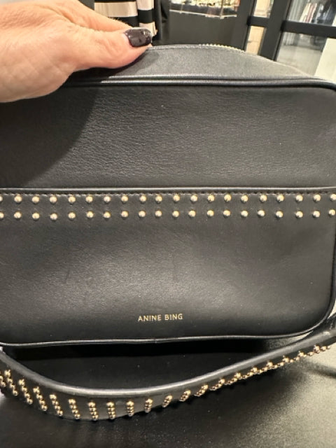 Anine Bing Leather Black Crossbody Shoulder Bag