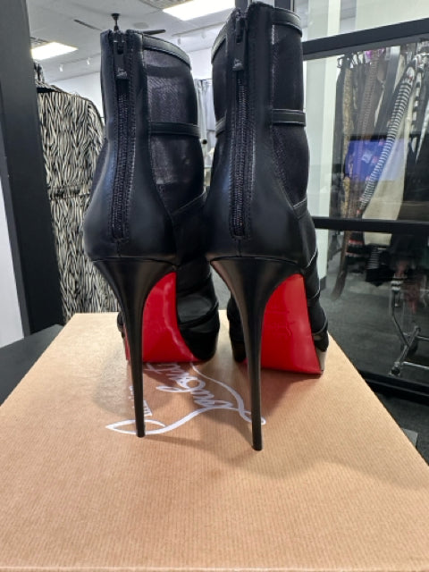 Christian Louboutin Sz 41 NIB DOUX VOILE 120 Mesh Open Toe Boot