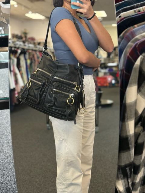 Chloe Black Leather Multi Silver ShoulderSsatchel Bag