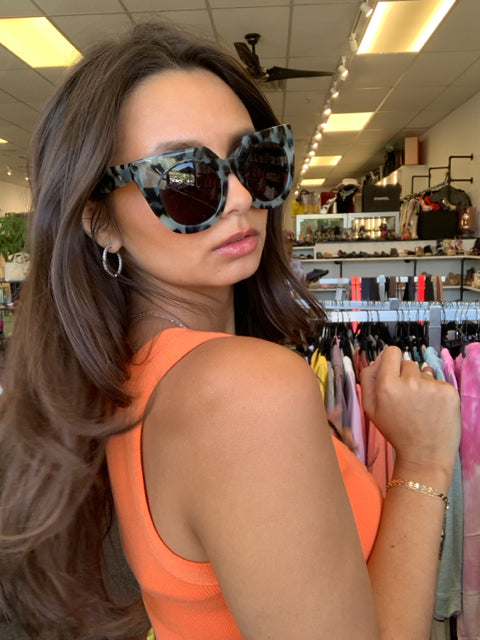 Pre Owned VALLEY "Spleen" Acrylic Sage and Black Sunglasses