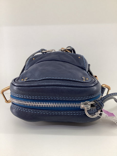 Pre Owned Chloe Paddington Blue Leather Crossbody Designer Bag, No Strap