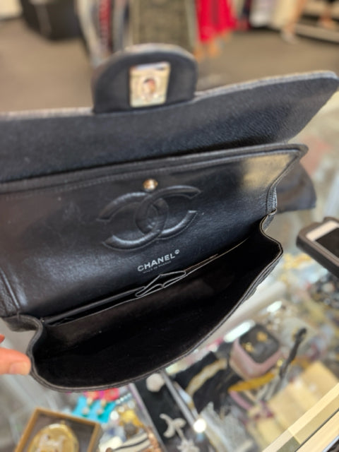 Chanel Caviar Black Double Flap Hand Bag