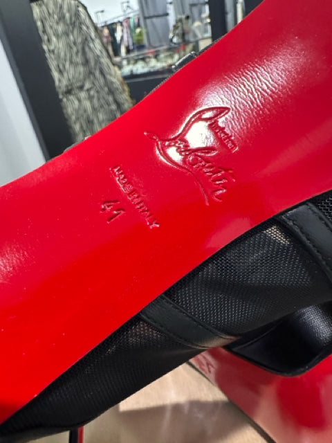 Christian Louboutin Sz 41 NIB DOUX VOILE 120 Mesh Open Toe Boot