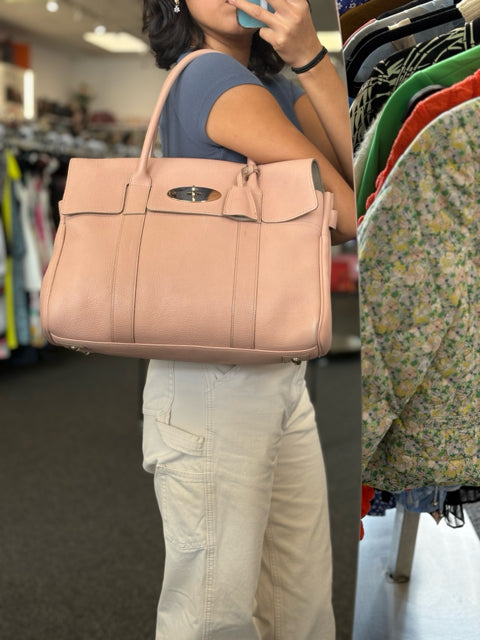 Mulberry Leather Blush Large Bayswater Handbag