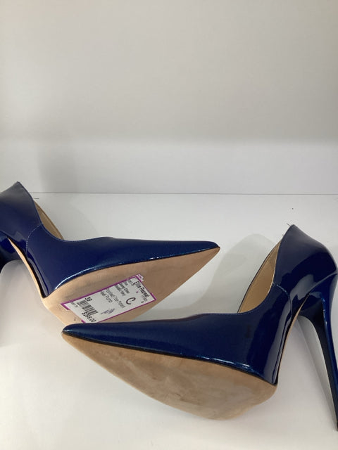 Sz 39 Jimmy Choo Metallic Navy High Heels Pumps Shoes