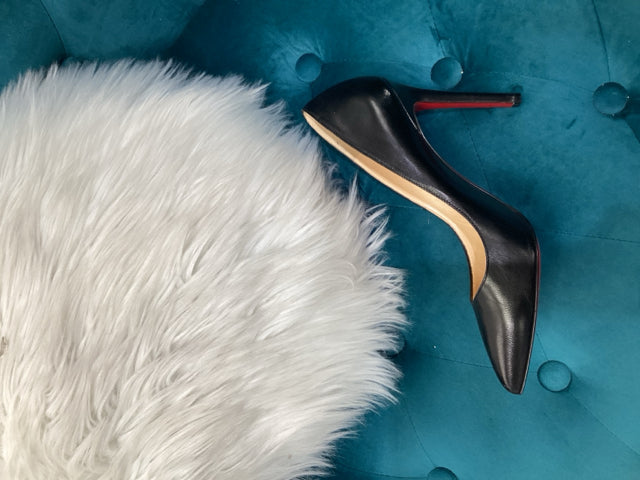 Christian Louboutin Sz 37.5 Black Designer Shoes w Box