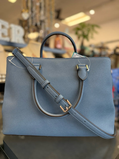 Michael Kors Leather Slate Blue Satchel