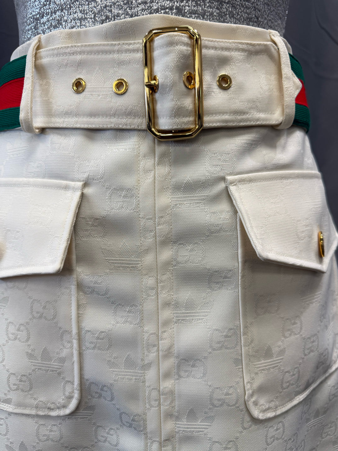 NWT GUCCI X Adidas Web Belted A Line Skirt
