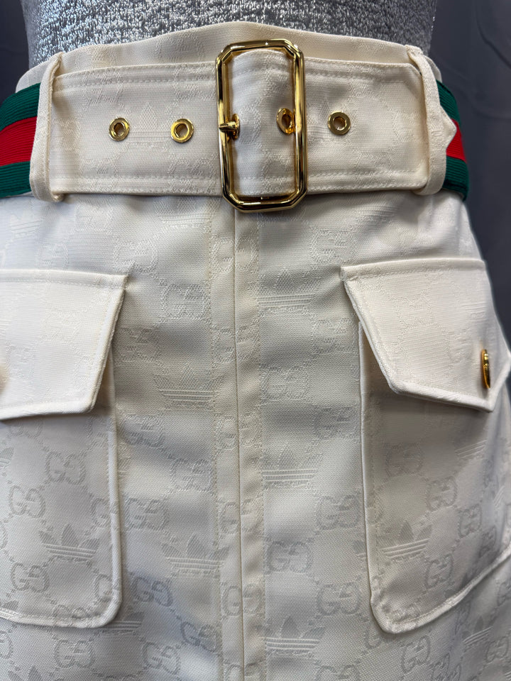 NWT GUCCI X Adidas Web Belted A Line Skirt