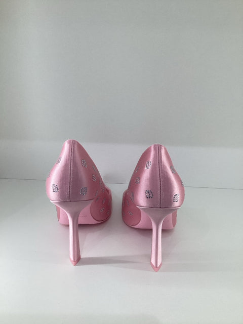 Sz 37 Alexander Wang Pink Pumps Heels Shoes Crystal Logo