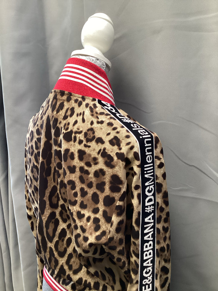 Dolce & Gabana Graphic Stripe Bomber Jacket Sz 40