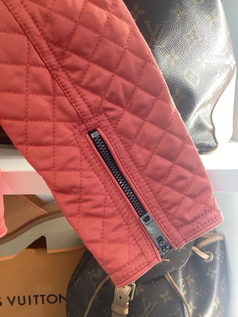 NWT Burberry Sz 5 Red Quilted Coat Jacket Designer