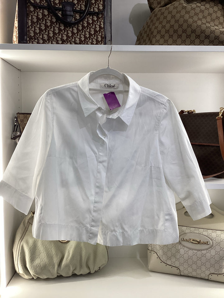 Chloe 3/4 Slv Crop Blouse