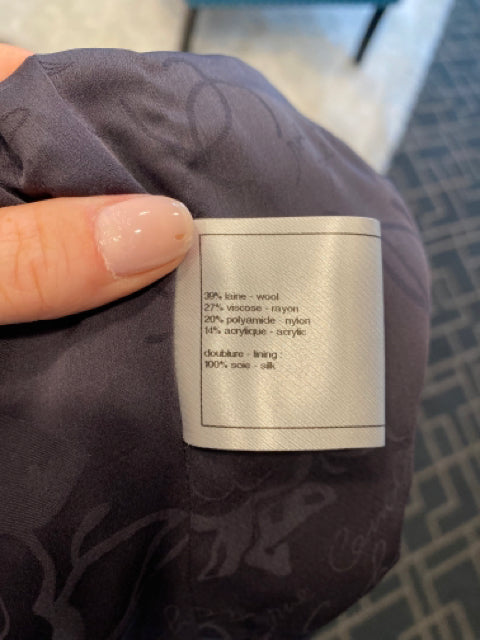 Chanel Grey And Black Tweed Sz 40 Jacket