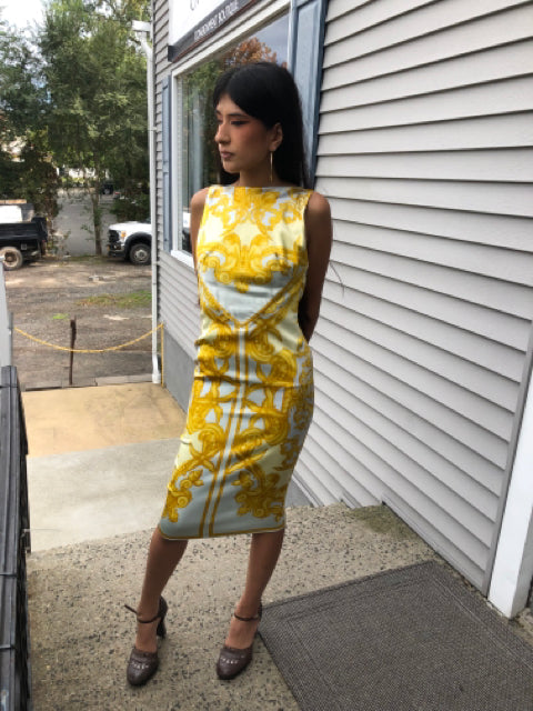 Vintage Versace Baroque Print Dress sz 38