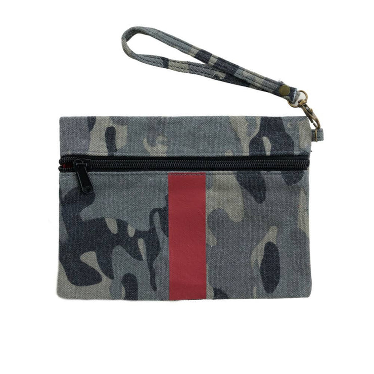Camo w/ Red Stripe Wristlet