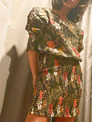 NWT Rebecca Minkoff Geneva Tropical Print  Mini Dress Sz L