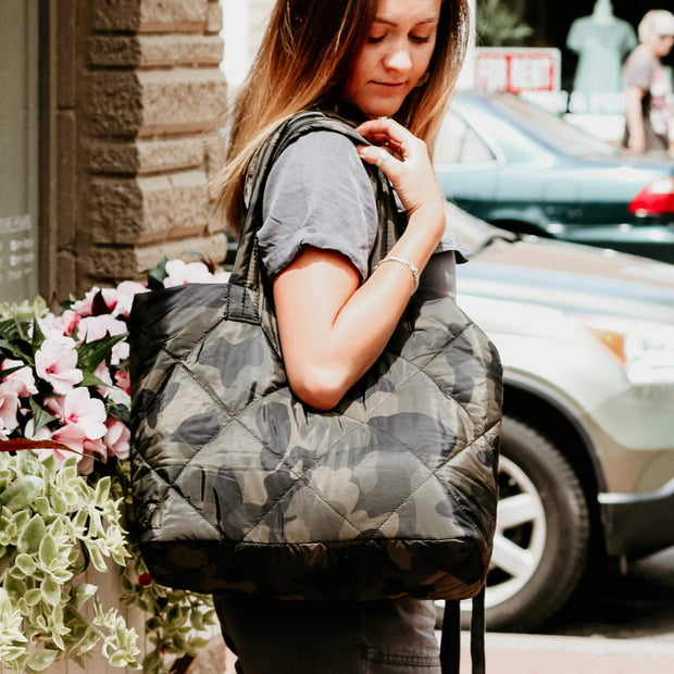 Puffy Camo Tote