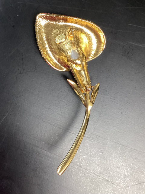 Kenneth Jay Lane Crystal Calla Lilly Brooch