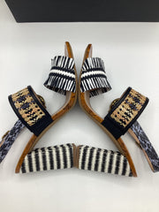 Coach Sz 8.5 Robin C Buckle Raffia Slingback Sandal Shoe