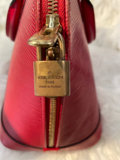 Louis Vuitton Red Epi Alma Hand Bag Satchel