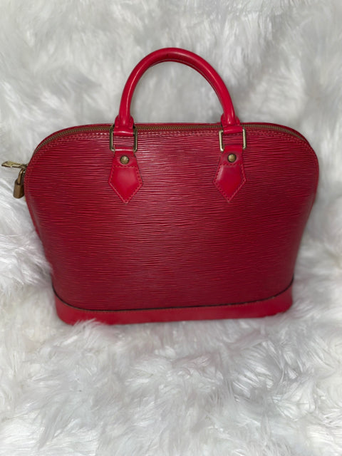 Louis Vuitton Red Epi Alma Hand Bag Satchel