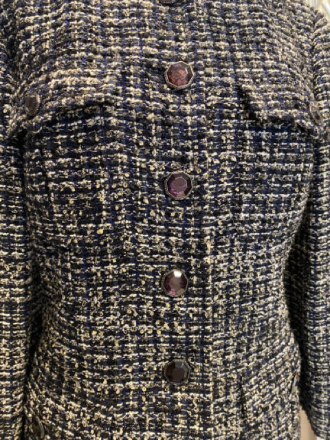 Chanel Jacket Navy Tweed Sz 40 Jacket – eliterepeatny