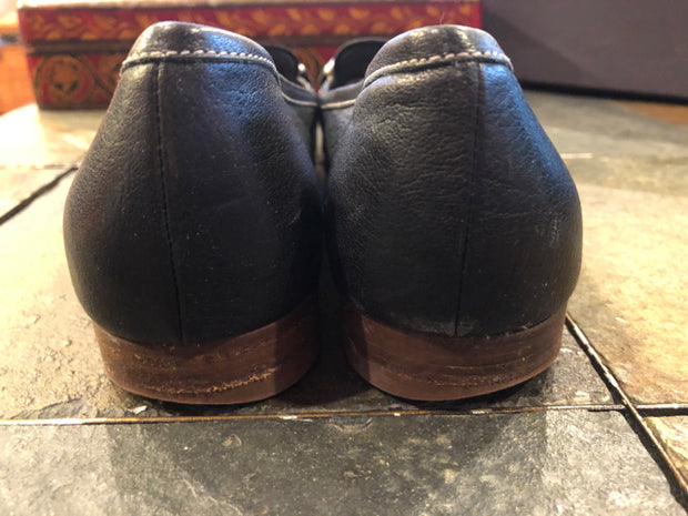 Prada Leather Box Toe Flat Sz 38 Shoe