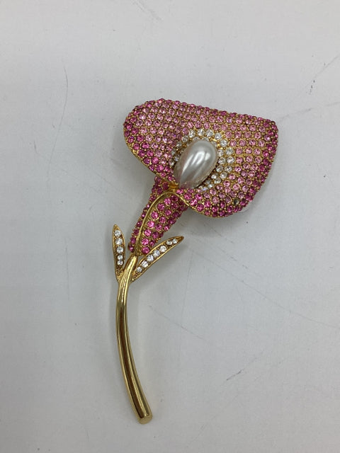 Kenneth Jay Lane Crystal Calla Lilly Brooch