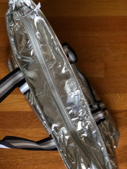 SIlver Puffer Tote 3 pc Set