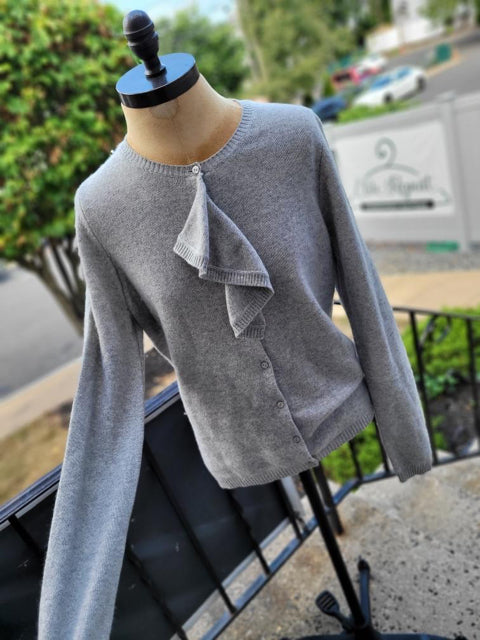 Sutton Studio Sz L Cashmere Button Up Sweater