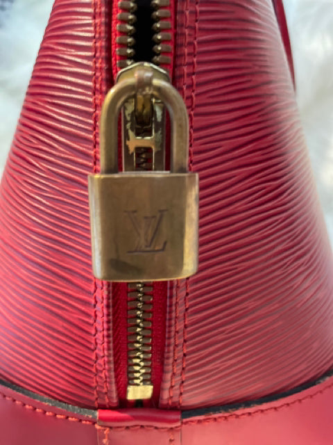 Louis Vuitton Red Epi Alma Hand Bag Satchel