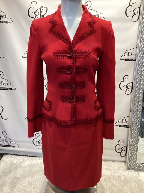 Moschino Cheap N Chic Sz 6 Red Suit 2 Pc