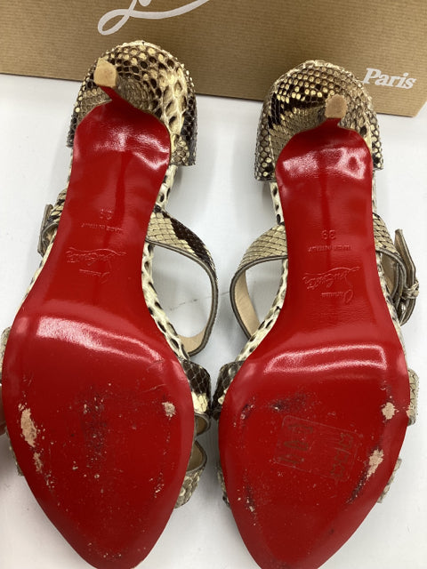 Christian Louboutin Sz 39 Atalanta 85 Python Lucido Shoe