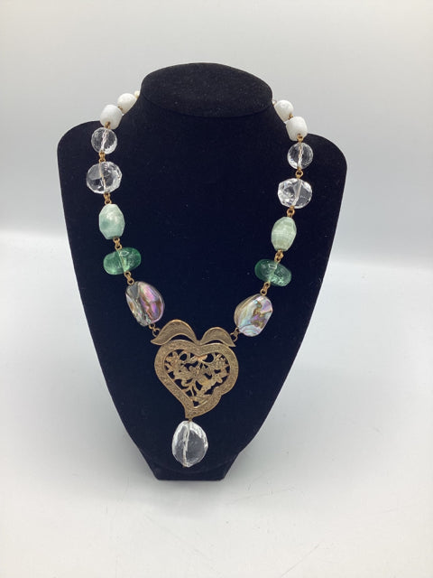 Stephen Dweck Multi Stone & Floral Necklace