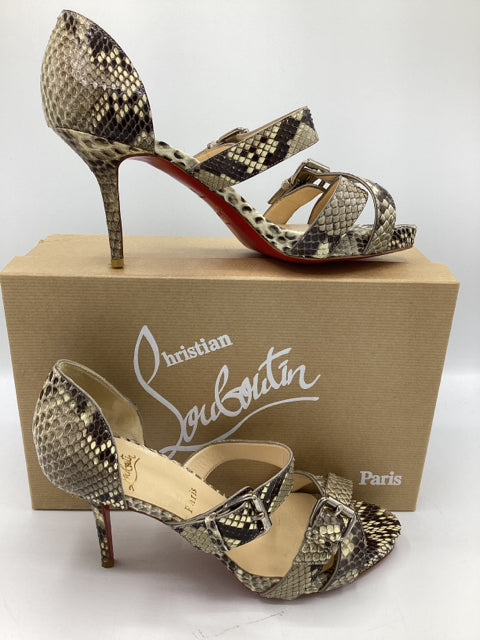 Christian Louboutin Sz 39 Atalanta 85 Python Lucido Shoe