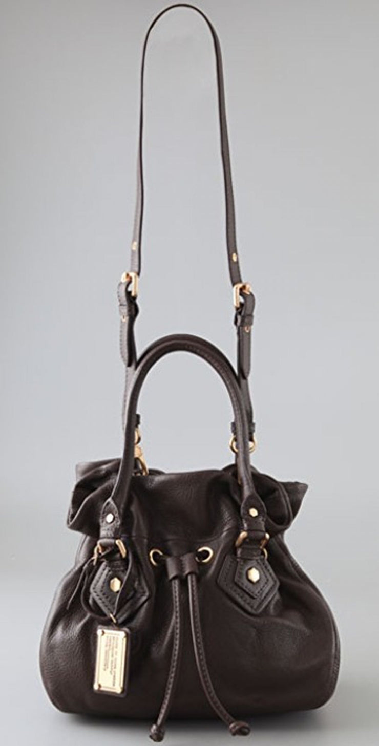 Marc By Marc Jacobs Classic Q Drawstringy Leather Bag NWT Brown Satchel Cross