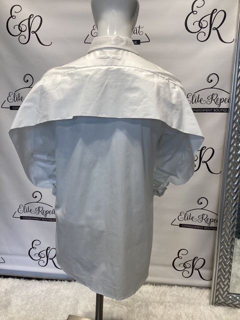 Jean Paul Gauitter Ruffle Back  Sz 40 Button down Top