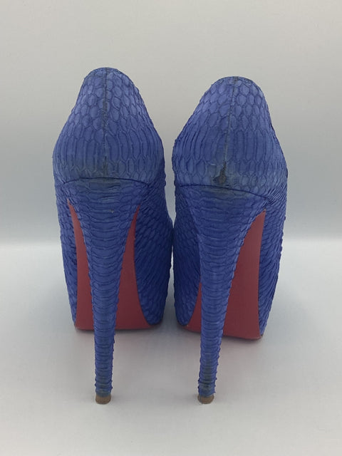 Christian Louboutin Sz 37 Python Platform Heel Shoe Pump