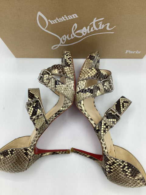 Christian Louboutin Sz 39 Atalanta 85 Python Lucido Shoe