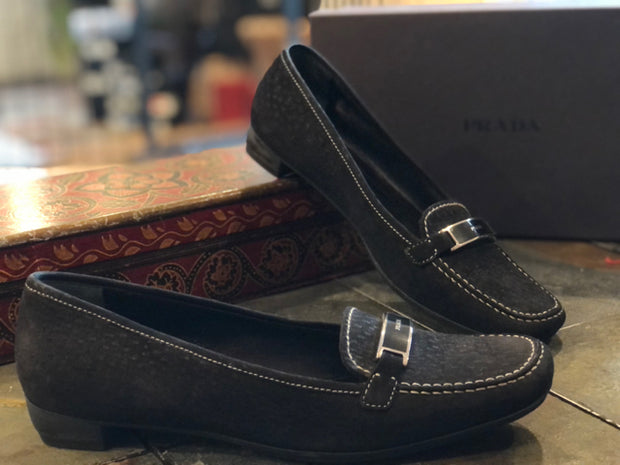 Vintage Prada Driving Moccosins Flat Sz 38 Shoe